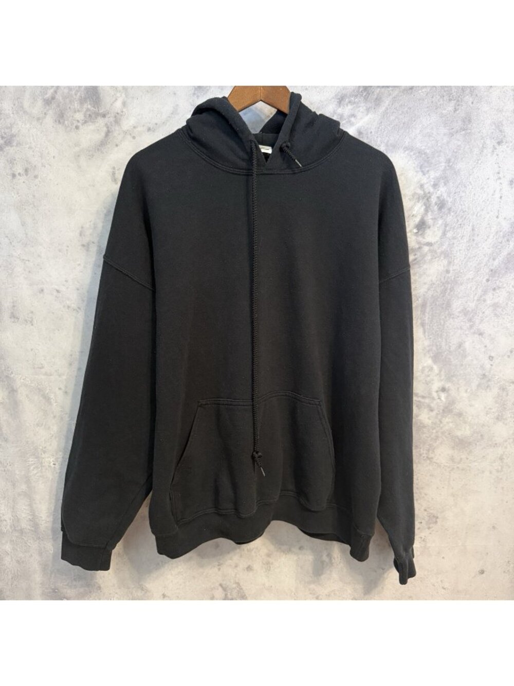Gildan Black Hoodie XL Plain Blank Loose Fit Fleece Pullover Baggy Skate Grunge